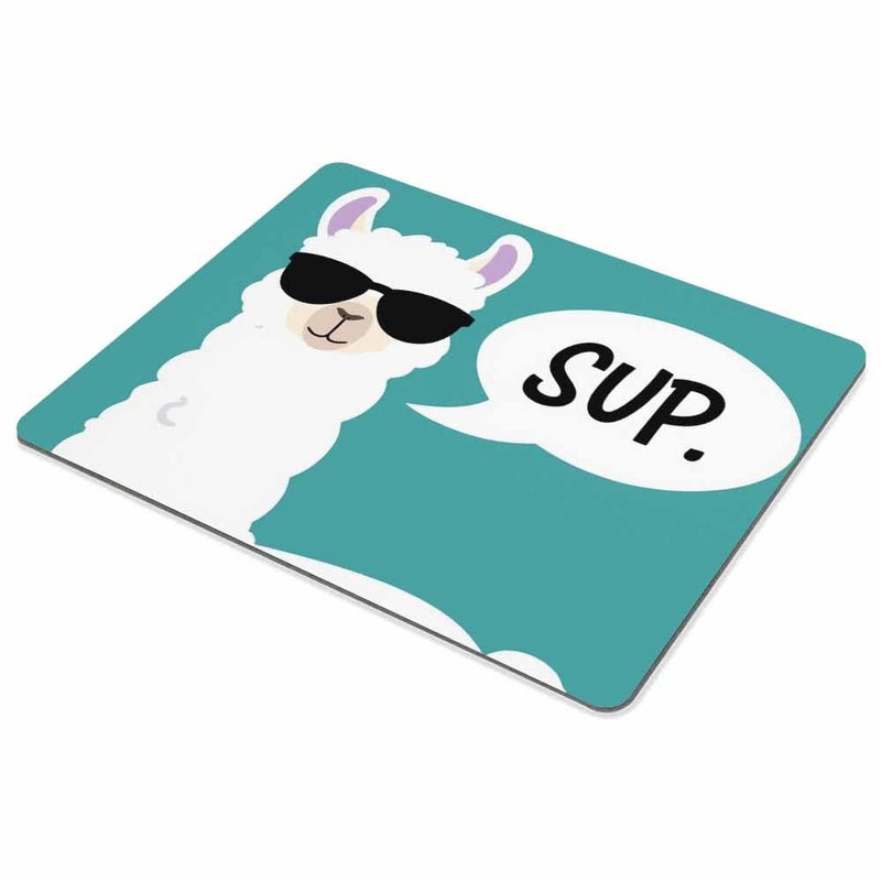 Smooffly Funny Llama Mousepad Custom,Sup Llama Mouse pad Non-Slip Rubber Gaming Mousepad Rectangle Mouse Pads for Computers Laptop 9.5 X 7.9 Inch (240mmX200mmX3mm) - Image 3